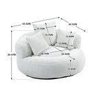 Oversized Round Accent Chair with High Wraparound Back, Chenille Upholstery & 3 Cushions