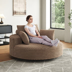 Corduroy Chenille Foam Single Swivel Chair