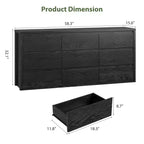 9 Drawer Dresser for Bedroom, Wide Modern Wooden Chest of Drawers with Large Storage, Wood Dresser Organizer for Living Room, Hallway, Entryway