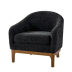 Augus Modern Boucle Accent Barrel Chair with Solid Wood Legs by HULALA HOME