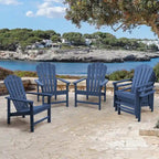 Vrakae 6 Pcs Patio HDPE All-Weather Stacking Adirondack Chair