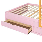 Full Over Full Modern Bunk Bed With Built In Closet And 7 Storage Drawers