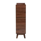 Delaire Mid-Century Modern Walnut Brown Finished Wood Shoe Cabinet