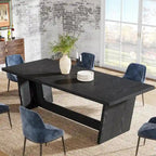 71 Inches Farmhouse Dining Room Table for 6-8 People with Solid Pedestal