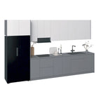 Kitchen Timeless Collection Gray & White Gloss Color Base Size 13Ft Wide - 157x24