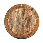 Arthur Mango Wood Coffee Table In Round Shape, Dark Brown