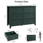 6 Drawer Dresser for Bedroom, Large Dresser with Deep Drawers & Metal Knobs, Modern Wooden Chests of Drawers for Entryway, Hallway