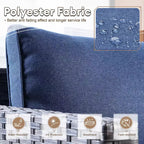 Ovios Tampa 8pc Wicker Outdoor Patio Furniture Conversation Sofa Set with Swivel Chairs and Cushions