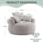 Round Lazy Sofa Chair ?C White/Blue/Grey/Yellow/Orange/Rose Red/Navy/Green, Single & Couple Seat