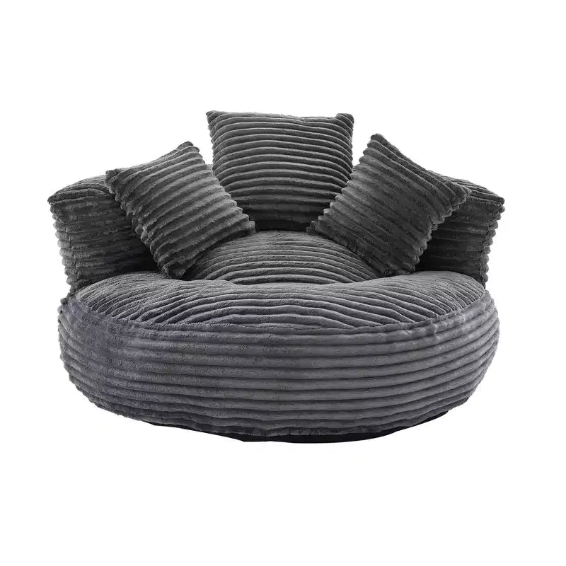 Bean Bag Sofa for Adults Kids, Oversized Corduroy Bean Bag Chair with 3 Pillows & Armrest for Living Room Bedroom - ModernLuxe