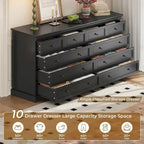 10 Drawers Dresser 55 Large Drawers Wood Dressers & Chest of Drawers