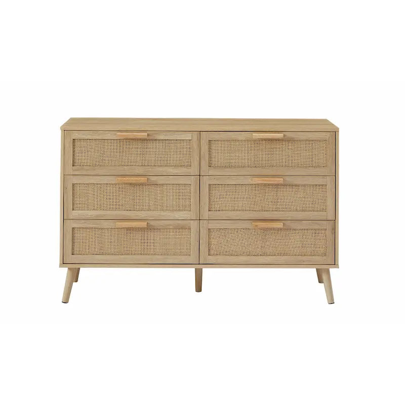 Bedroom Dresser with Rattan Fronts