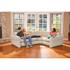 Intex Corner Sofa L-Shaped Inflatable Lounge Couch w/ Cupholders, Gray (2 Pack) - 26