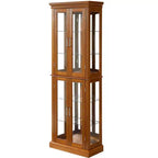 Display Cabinet, Curio Cabinet with 6 Adjustable Shelves and Tempered Glass Doors, Tall Cabinet for Living Room, Bedroom