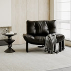 Contemporary Black Tufted Armless Chenille Accent Chair