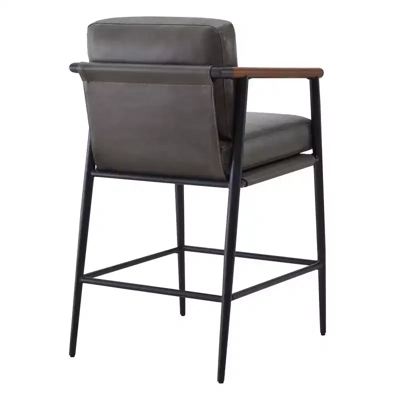 Spruce&Spring Modern Counter Stools with Arm & Metal Frame Set of 2