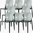 Amber Acrylic Armless Low Back Dining Chair