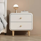 Modern Small Wood 2 Drawer Nightstand with Legs