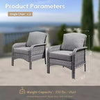 HOMLUX Set of 2 Patio Wicker Chairs Set Outdoor All Weather High Back Rattan Chairs