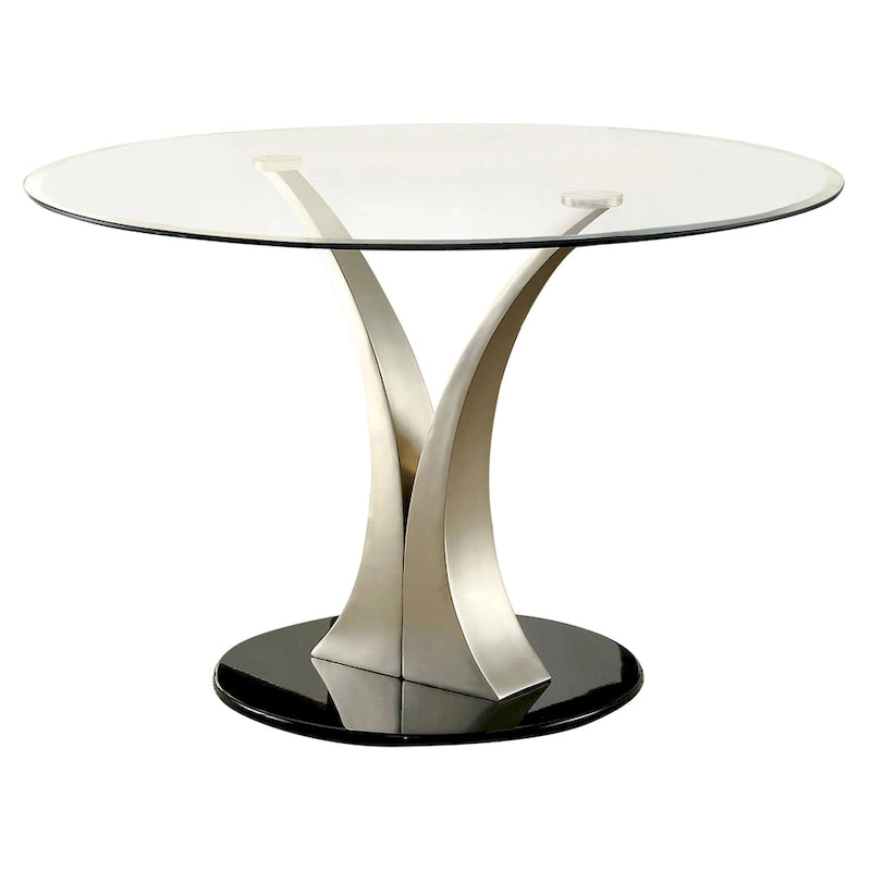 Zaia Contemporary Silver Steel 5-Piece Round Dining Set by Furniture of America