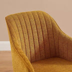 Art Leon Comfortable Fabric Swivel Accent Chair with Solid Oak Wood Legs