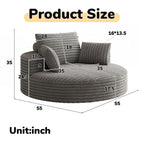 Corduroy Chenille Foam Single Swivel Chair