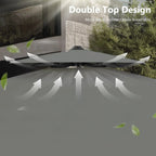 MAISON ARTS 12 FT Automatic Hydraulic Cantilever Umbrella Aluminum Pole 360 Degree Rotation