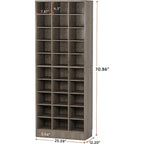 30 Pairs Tall Shoe Cabinet, 10 Tiers White Wooden Shoe Storage Rack for Closet, Entryway - 10-tier