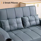 Upholstered Cats Claw Leather Convertible Reclining Sleeper Sofa Bed With Cushions For Small Spaces
