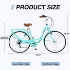 Zeus & Ruta 24-Inch Ladies Bicycle with 7-Speed and Steel Frame