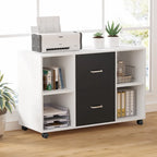 Mobile Lateral File Cabinet with 2 Drawers, Filing Cabinet Printer Stand