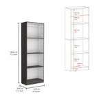 Driedelige boekenkastenset, 188 cm breed met dubbele kast met 4 planken