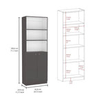 Driedelige boekenkastenset, 188 cm breed met dubbele kast met 4 planken