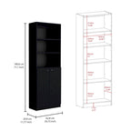 Driedelige boekenkastenset, 188 cm breed met dubbele kast met 4 planken