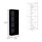 Driedelige boekenkastenset, 188 cm breed met dubbele kast met 4 planken