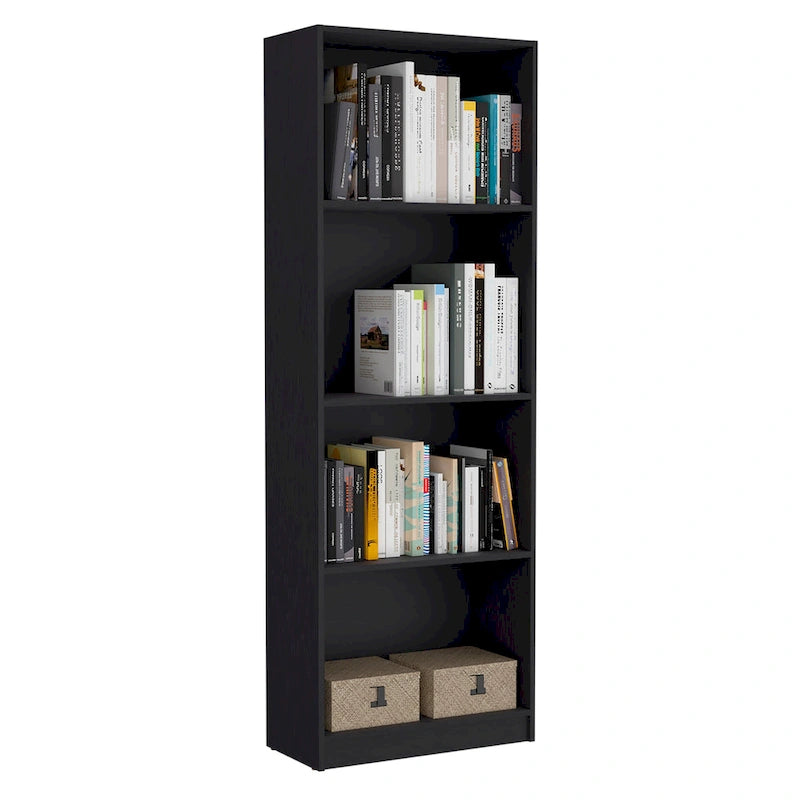 Driedelige boekenkastenset, 188 cm breed met dubbele kast met 4 planken