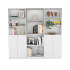 Driedelige boekenkastenset, 188 cm breed met dubbele kast met 4 planken