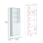 Driedelige boekenkastenset, 188 cm breed met dubbele kast met 4 planken