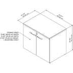 36-inch 2-deurs opbergkast met verstelbare plank en slot