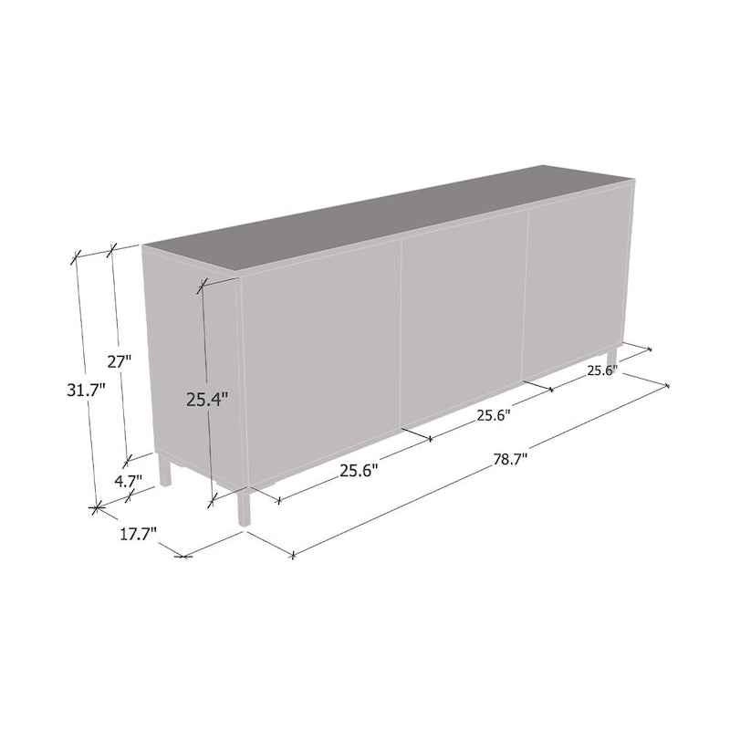 190cm Modern Dressoir met Matte Afwerking