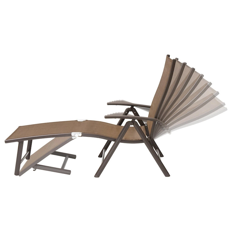 Pellebant 2PCS Adjustable Aluminum Patio Chaise Lounge Chair - N/A