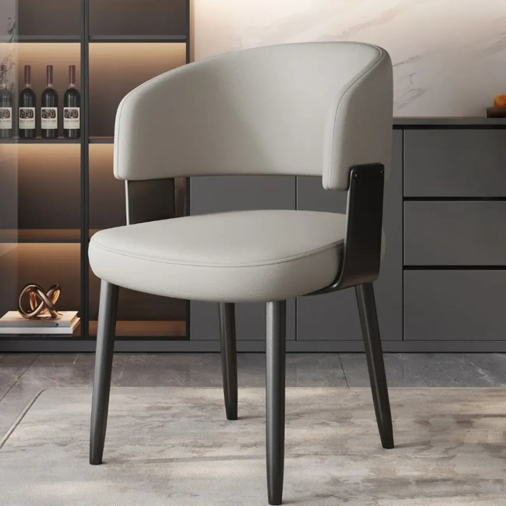 Modern Glam Leather Upholstered Dining Chair