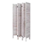 67 High 6 Panel Room Divider Furniture Classic Venetian Wooden Slat Home