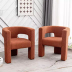 Set of 2 28 Wide Boucle Upholstered Square Armchair - Kinwell