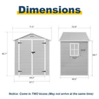 6 ft x 4 ft/6 ft x 8 ft/8 ft x 6 ft/8 ft x 10 ft All-Weather Resin Outdoor Plastic Storage Shed w/Floor, Spire Tool Shed