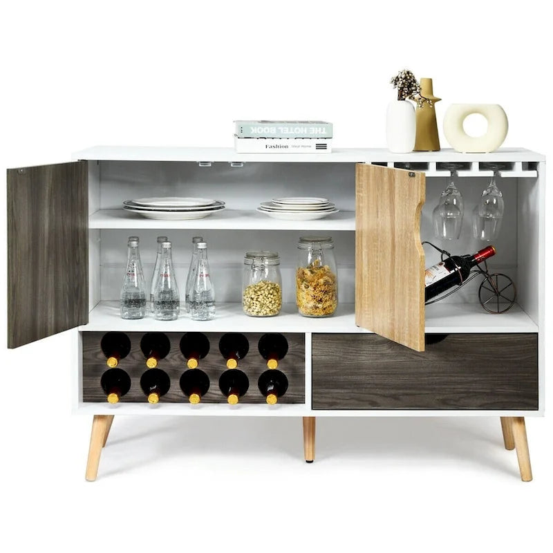 Dressoir met wijnrek en opbergkast - 120,65 x 39,37 x 86,36 cm