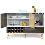 Dressoir met wijnrek en opbergkast - 120,65 x 39,37 x 86,36 cm