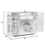 3-Laags Buffet Dressoirkast met Glazen Vitrinedeuren