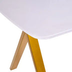 GDFStudio Daniela Modern Tempered Glass Rectangular Dining Table with Marble Design and Metal Legs