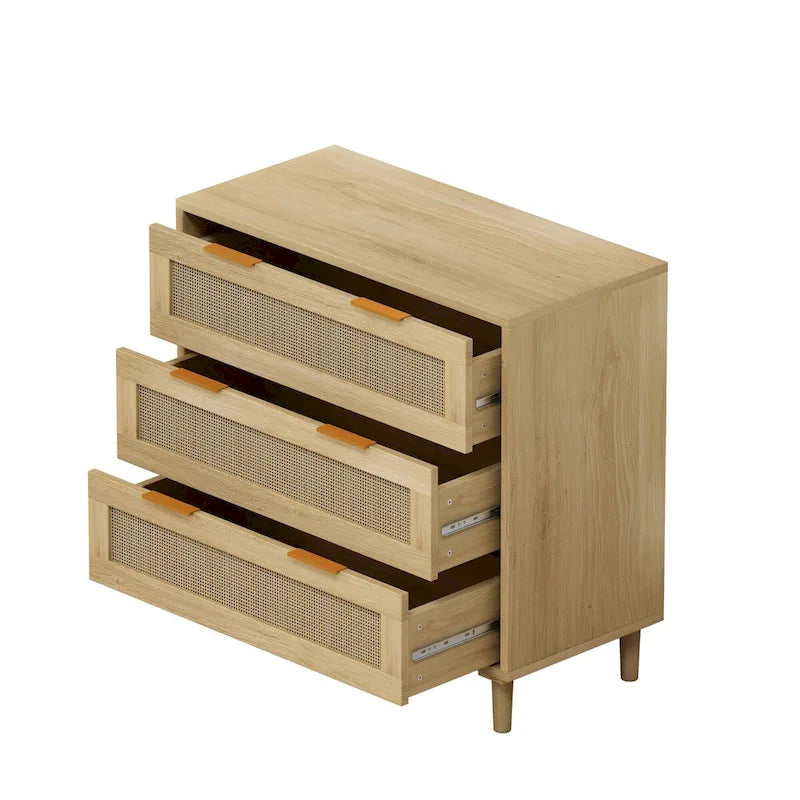 Rotan opbergkast met 3 lades